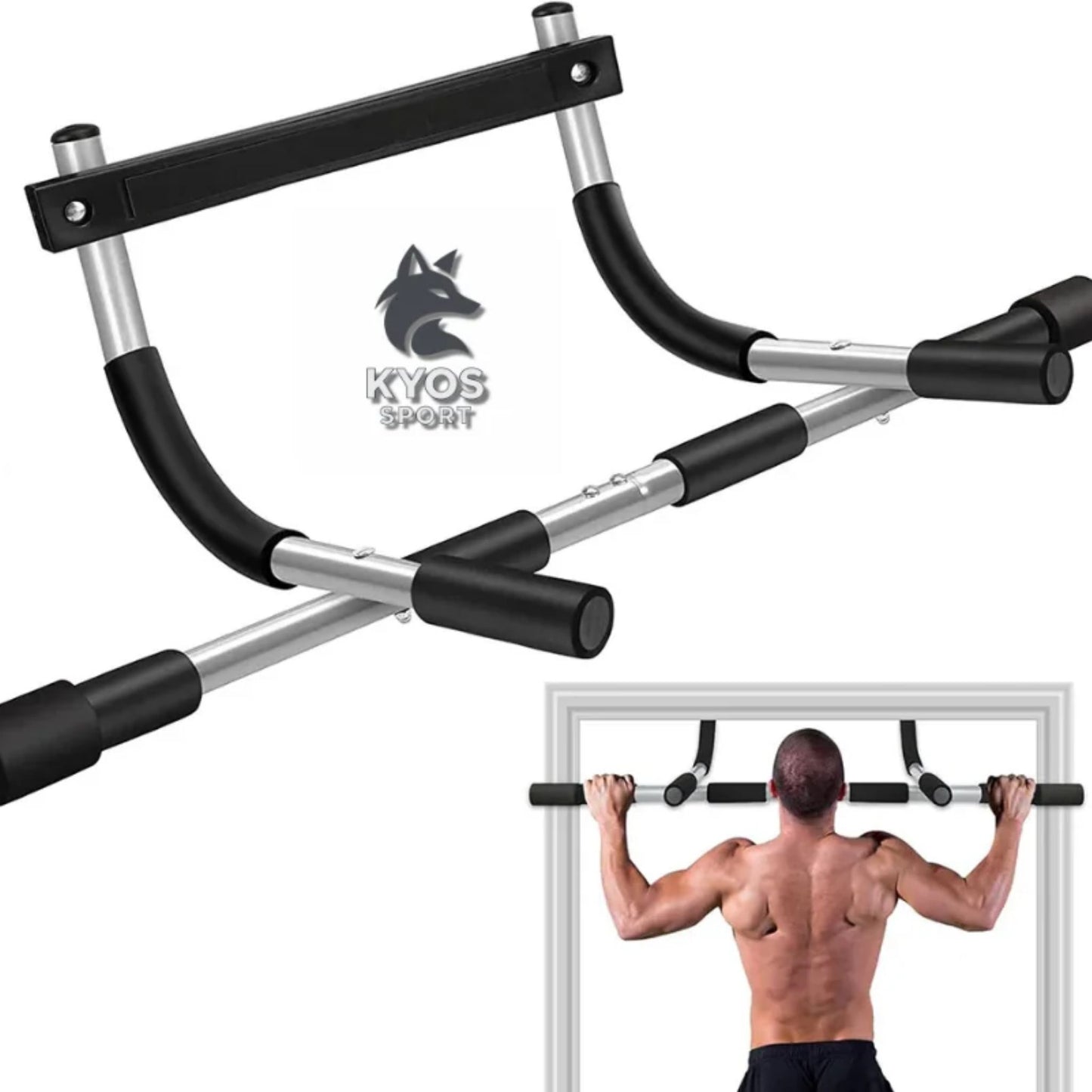Ganchos musculacion acero para barra dominadas y gym – Kyos Sport