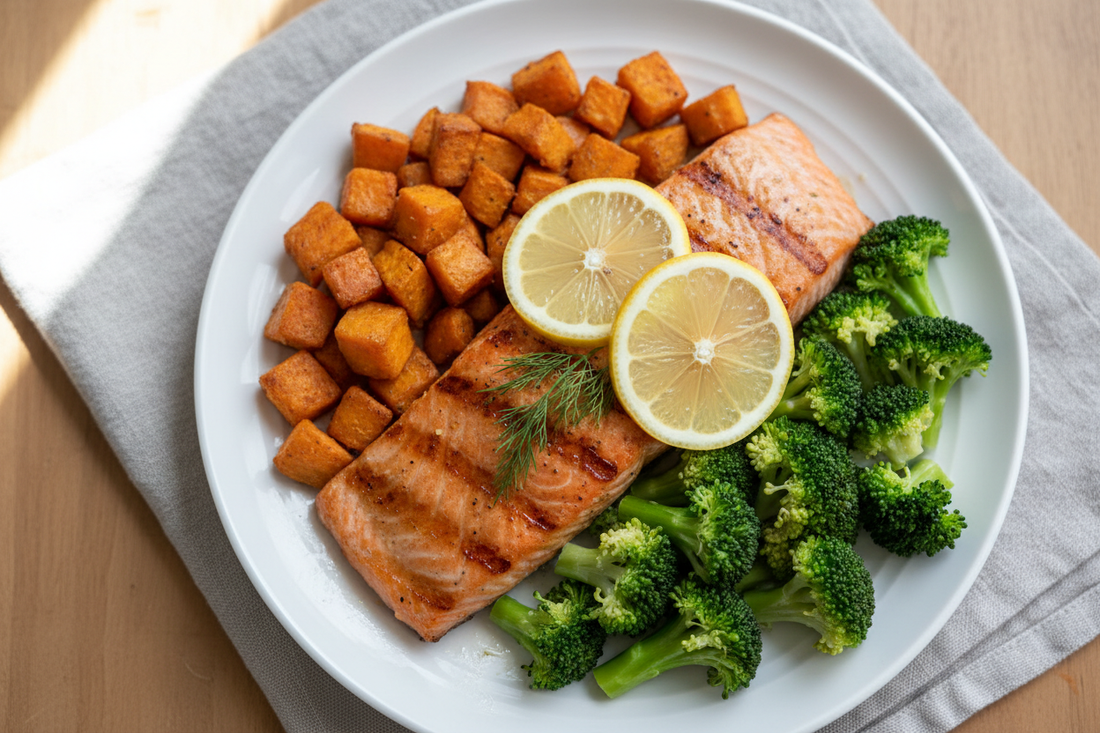 Salmón con Boniato y Brócoli (Comida Saludable para Ganar Músculo) | Kyos Sport