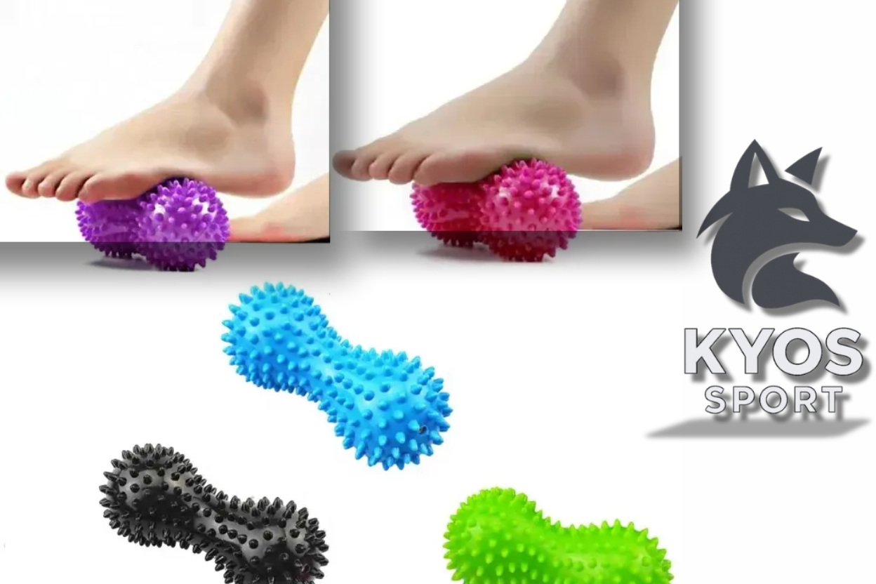Pelota de masaje cacahuete PVC Kyos Sport – varios colores, uso con los pies