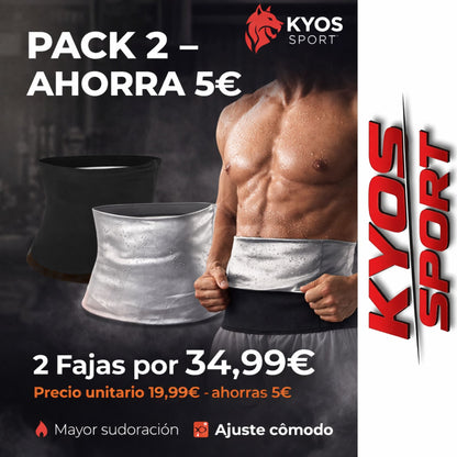 Pack 2 fajas reductoras sauna unisex ahorra 5 euros – Kyos Sport