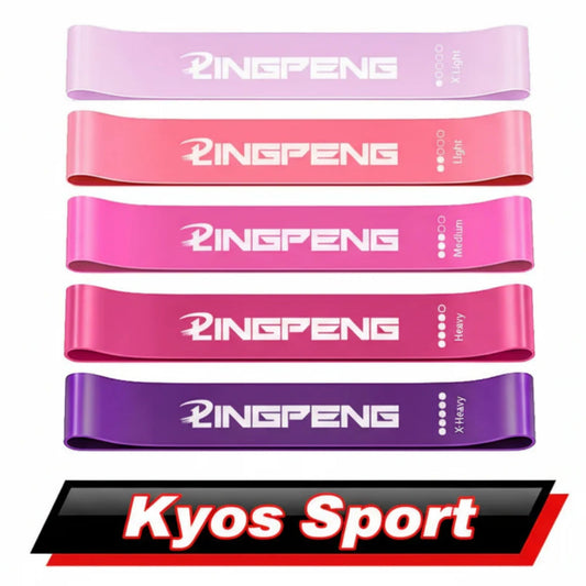 Set 5 bandas elasticas resistencia gradual yoga pilates y fuerza – Kyos Sport