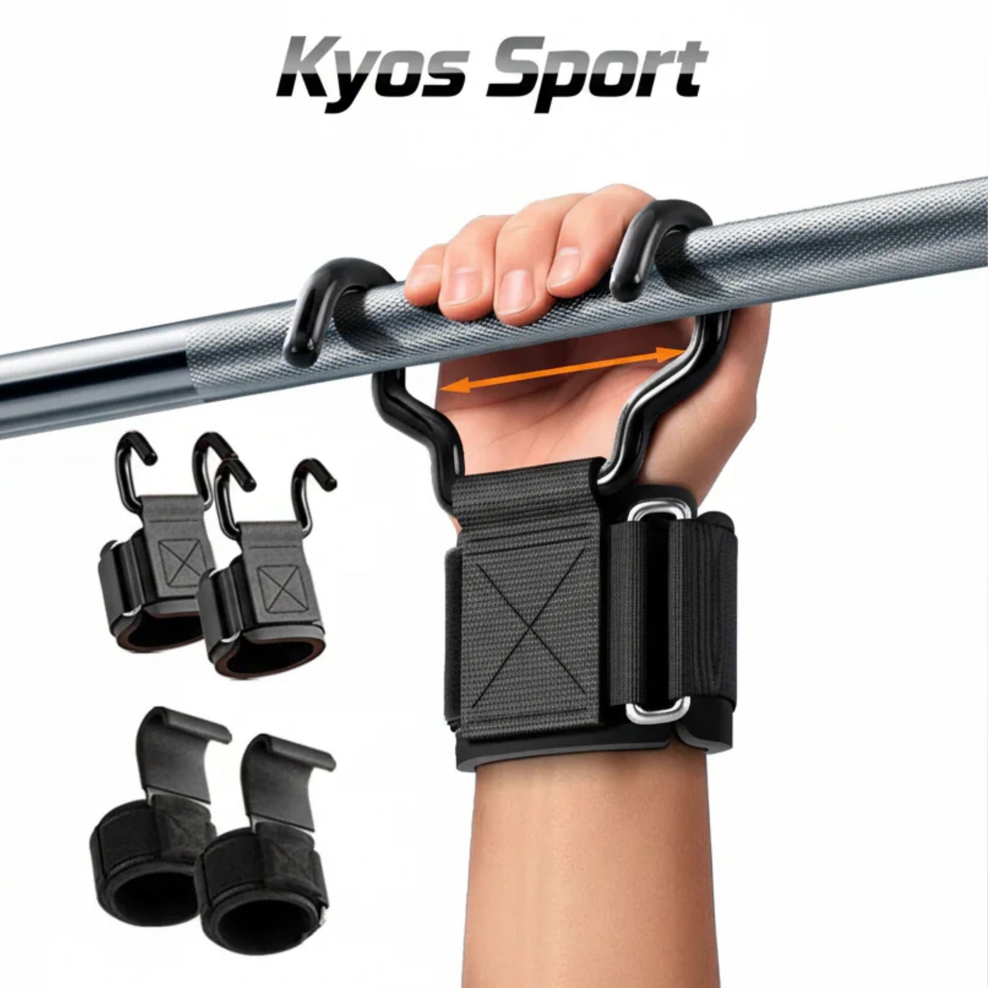 Ganchos musculacion con munequeras agarre potente para gym – Kyos Sport