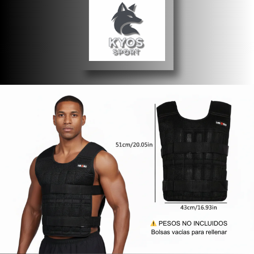 Hombre entrenando con chaleco lastrado - running y fitness