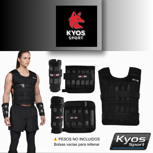 Chaleco de entrenamiento ajustable 20kg Kyos Sport - vista frontal