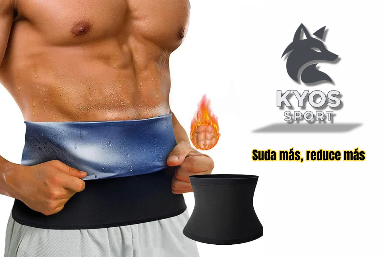 Mujer usando faja reductora sauna para entrenamiento – Kyos Sport