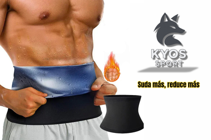 Mujer usando faja reductora sauna para entrenamiento – Kyos Sport