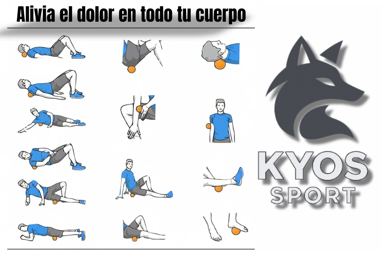 Pelota de masaje fascia goma – uso en puntos de presión muscular