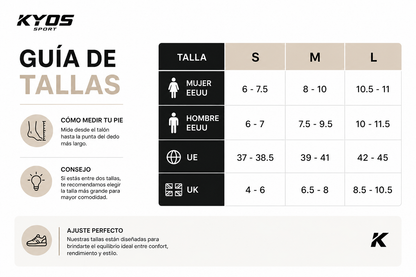 Guia de Tallas Kyos Sort