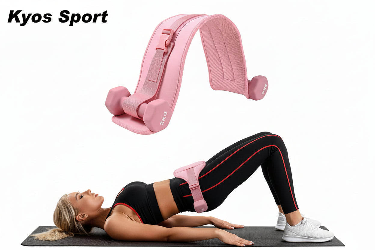 Cinturón Hip Thrust Ajustable Kyos Sport - Entrenador de Glúteos con Acolchado