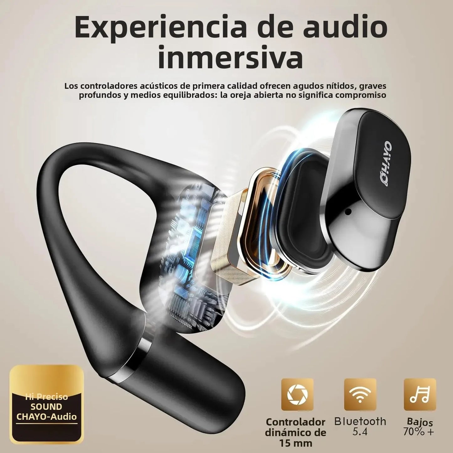 Auriculares open-ear conducción de aire para running y entrenamiento