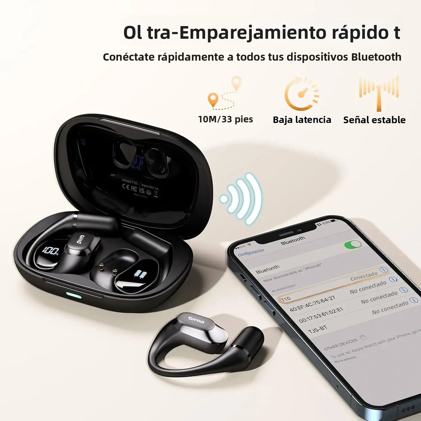Auriculares IPX6 impermeables para gym y deporte al aire libre
