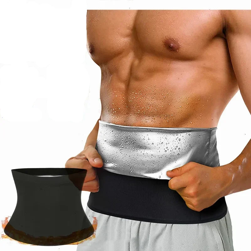 Hombre usando faja sauna para gym y running – Kyos Sport