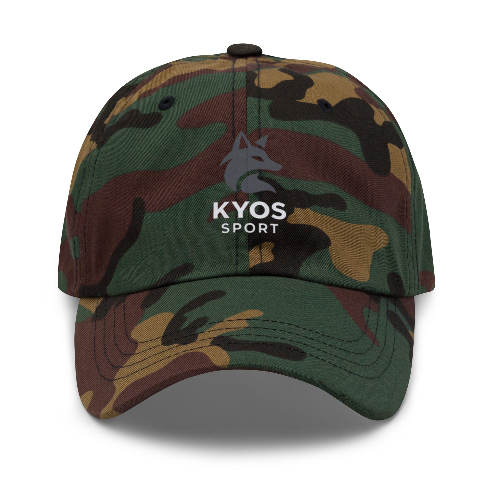Gorra deportiva Kyos Sport color Verde Camo - vista frontal
