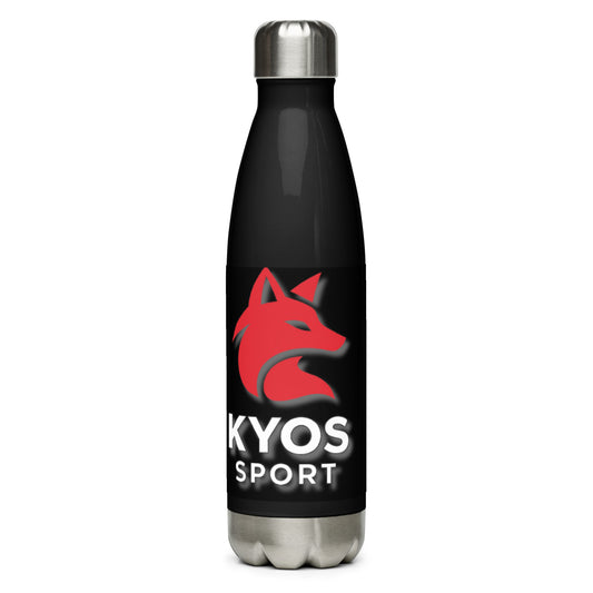 Botella Térmica Kyos Sport 500ml Negra - Vista Frontal - Acero Inoxidable