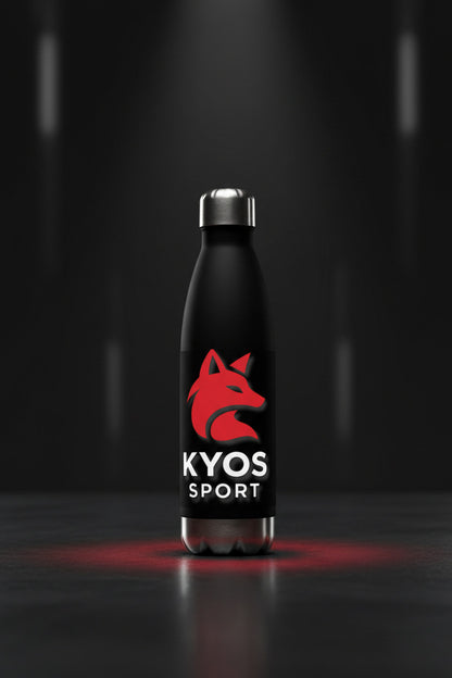 Botella Térmica Kyos Sport 500ml Negra - Vista Frontal Alternativa - Frío y Calor 6h