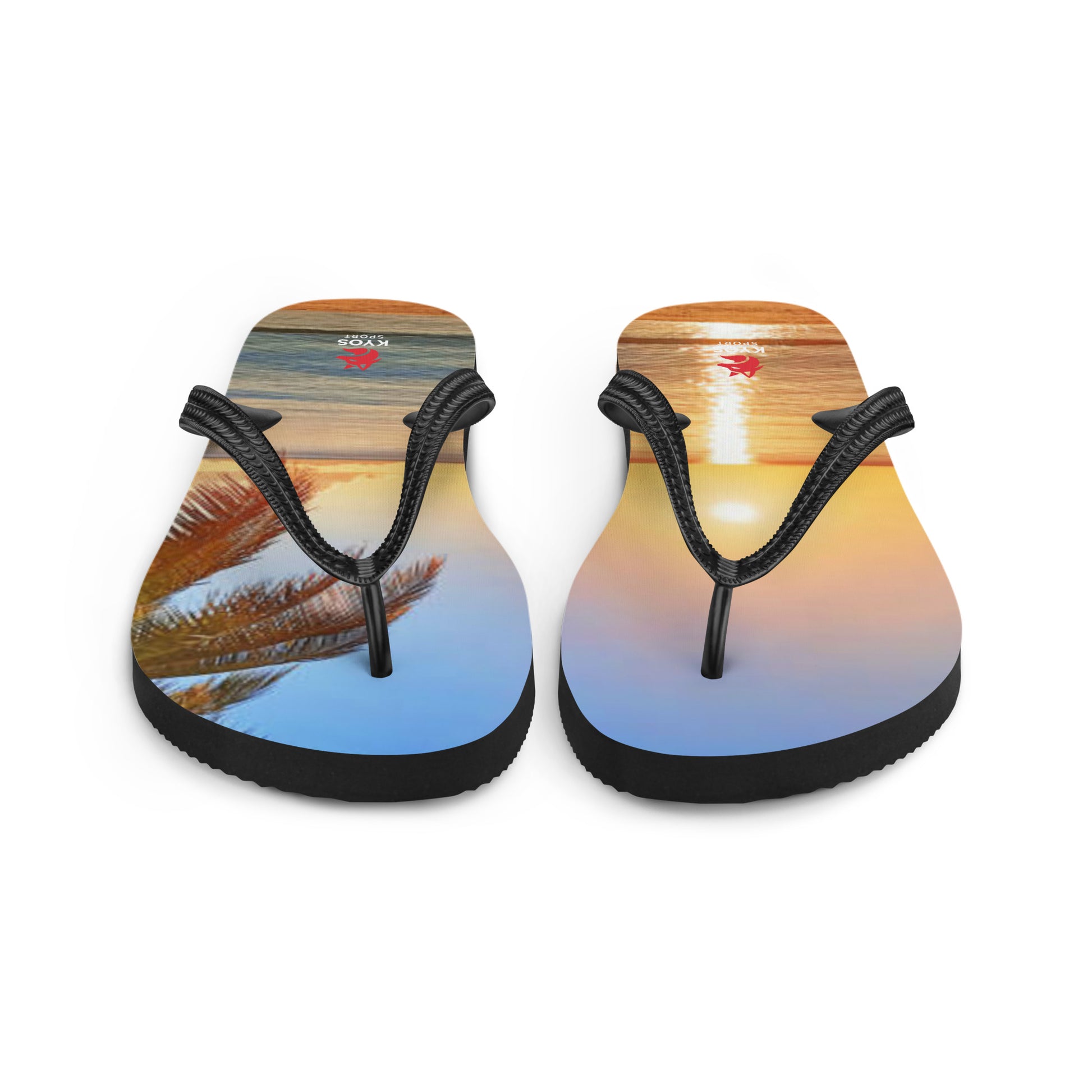 Chanclas personalizadas Kyos Sport blancas - vista frontal | Playa y piscina unisex