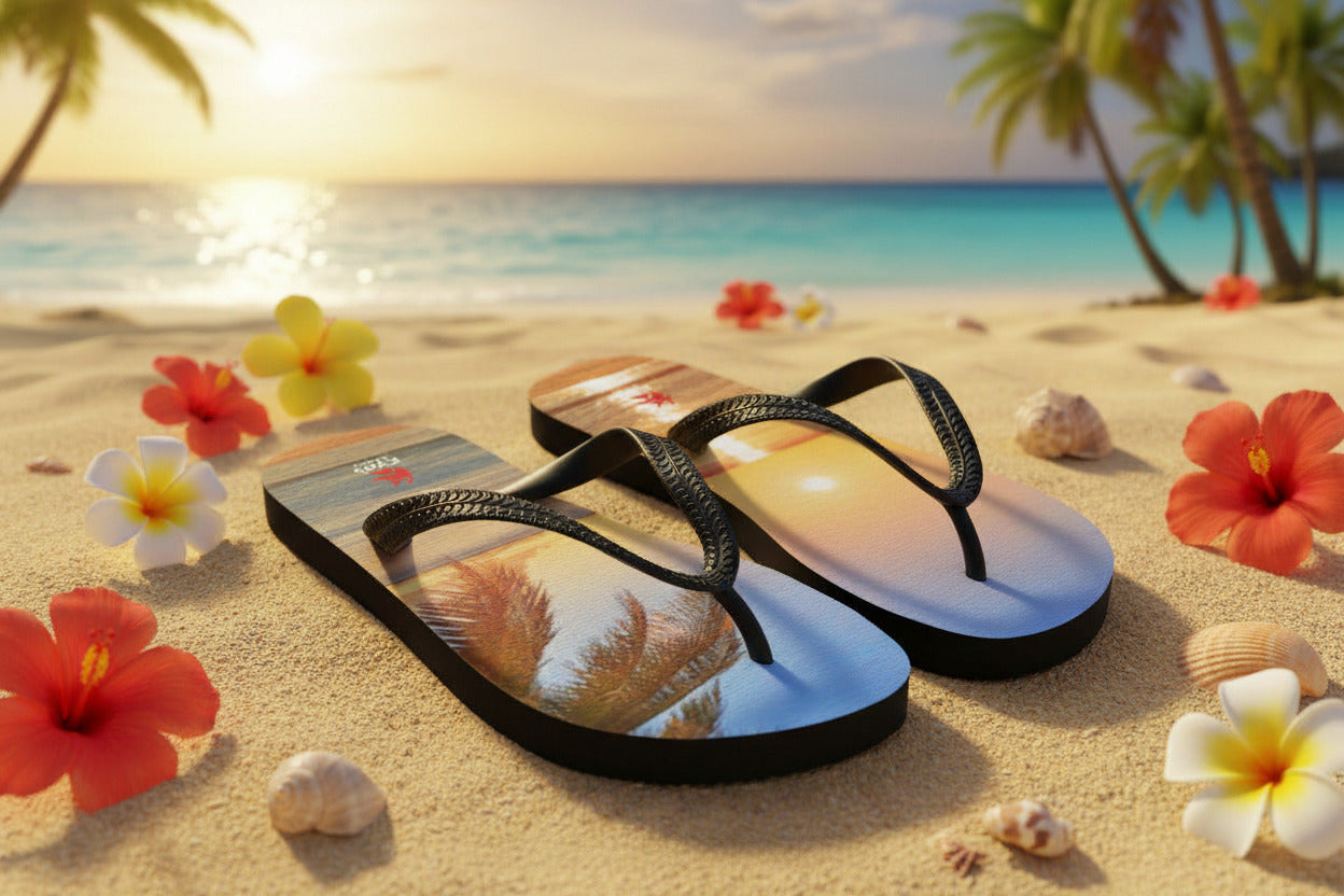 Chanclas personalizadas Kyos Sport blancas - vista frontal detalle 